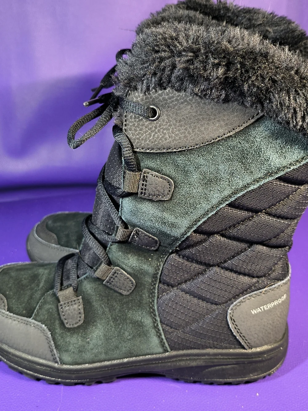 Columbia Ice Maiden II Women's Waterproof Snow Boot, Black, Size 7.5 Wide NEW